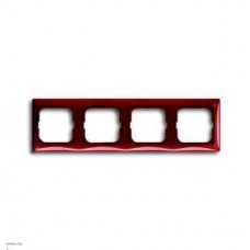 Рамка четырехместная ABB Basic 55, красная 1725-0-1519 Рамка четырехместная ABB Basic 55, красная 1725-0-1519