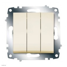 Выключатель 3 клавишный ABB Cosmo кремовый 619-010300-254 Выключатель 3 клавишный ABB Cosmo кремовый 619-010300-254