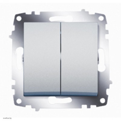 Выключатель 2 клавишный  ABB Cosmo алюминий 619-011000-202