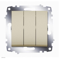Выключатель 3 клавишный  ABB Cosmo титаниум 619-011400-254