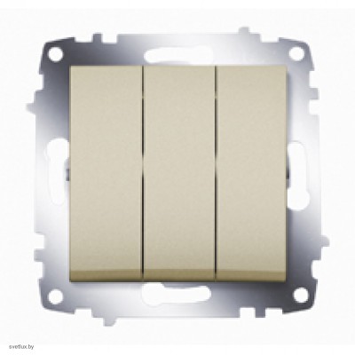 Выключатель 3 клавишный  ABB Cosmo титаниум 619-011400-254
