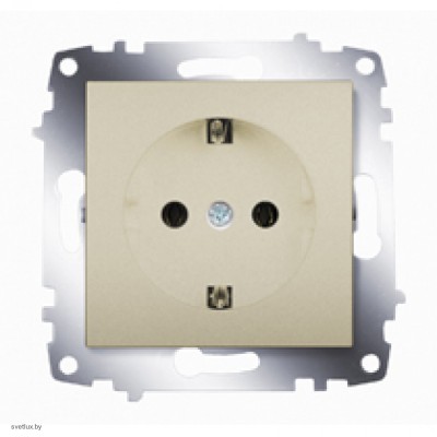 Розетка электрическая с заземлением ABB Cosmo титаниум 619-011400-217