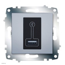 Розетка USB для зарядки ABB Cosmo алюминий 619-011000-142