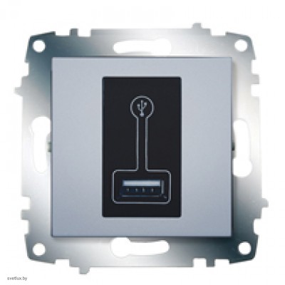 Розетка USB для зарядки ABB Cosmo алюминий 619-011000-142