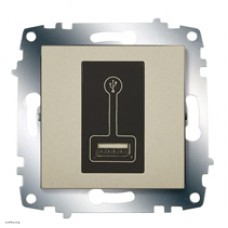 Розетка USB для зарядки ABB Cosmo титаниум 619-011400-142