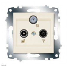 Розетка TV-FM-SAT проходная ABB Cosmo кремовый 619-010300-233