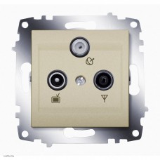 Розетка TV-FM-SAT проходная ABB Cosmo титаниум 619-011400-233