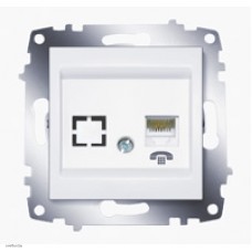 Розетка телефонная одинарная ABB Cosmo белый 619-010200-221 Розетка телефонная одинарная ABB Cosmo белый 619-010200-221