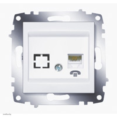Розетка телефонная одинарная ABB Cosmo белый 619-010200-221