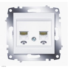 Розетка телефонная двойная ABB Cosmo белый 619-010200-222