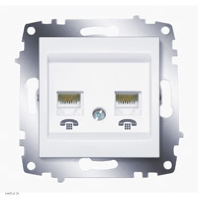 Розетка телефонная двойная ABB Cosmo белый 619-010200-222
