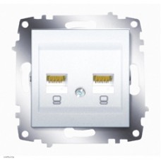 Розетка телефонная и компьютерная ABB Cosmo белый 619-010200-249