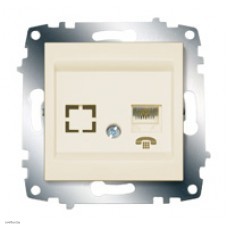 Розетка телефонная одинарная ABB Cosmo кремовый 619-010300-221