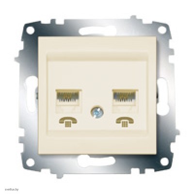 Розетка телефонная двойная ABB Cosmo кремовый 619-010300-222