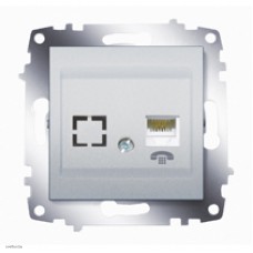 Розетка телефонная одинарная ABB Cosmo алюминий 619-011000-221