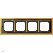 Рамка ABB Dynasty четырехместная (латунь полированная, черная роспись) 1754-0-4578