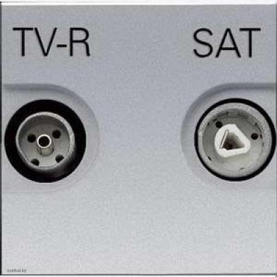 Розетка TV-R/SAT проходная Zenit (серебристый) N2251.8 PL