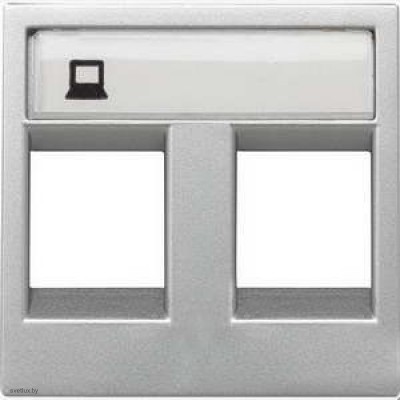 Розетка телефонная двойная 6 контактов Zenit (серебристый) 2017.2 + 2017.2 + N2218.2 PL