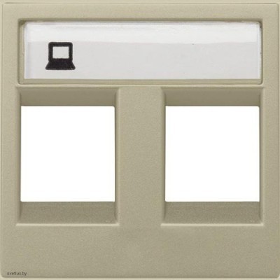 Розетка телефонная двойная 6 контактов Zenit (шампань) 2017.2 + 2017.2 + N2218.2 CV