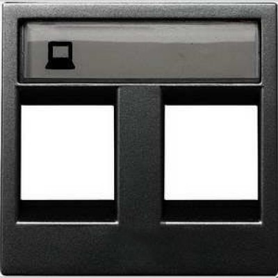 Розетка телефонная двойная 6 контактов Zenit (антрацит) 2017.2 + 2017.2 + N2218.2 AN