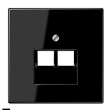 Jung LS 990 Черный накладка 2-ой наклонной ТЛФ/комп розетки LS969-2UASW