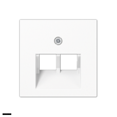 Jung AS 500 белая накладка 2-ой наклонной ТЛФ/комп розетки A569-2BFPLUAWW