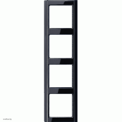 Рамка четверная Jung A 500, черный глянцевый A584SW