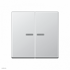 Выключатель двухклавишный с подсветкой, 10 А / 250 В~ 505u5 + A595KO5AL