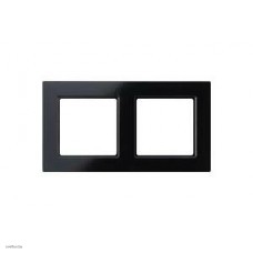 Рамка двойная, для горизон./вертик. монтажа Jung A Creation, черный глянцевый AC582SW