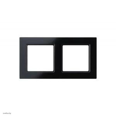 Рамка двойная, для горизон./вертик. монтажа Jung A Creation, черный глянцевый AC582SW