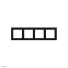 Рамка четверная, для горизон./вертик. монтажа Jung A Creation, черный глянцевый AC584SW