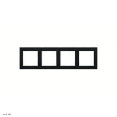 Рамка четверная, для горизон./вертик. монтажа Jung A Creation, черный глянцевый AC584SW