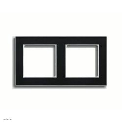 Рамка двойная, для горизон./вертик. монтажа Jung A Creation, черное стекло AC582GLSW