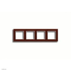 Рамка четверная, для горизон./вертик. монтажа Jung A Creation, стекло красное глянцевое ac584glrt