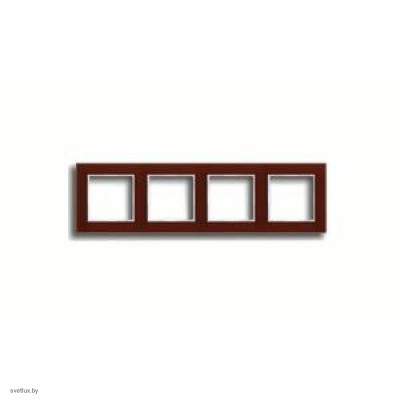 Рамка четверная, для горизон./вертик. монтажа Jung A Creation, стекло красное глянцевое ac584glrt