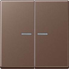 Выключатель двухклавишный с подсветкой, 10 А / 250 В~ Мокко 505u5 + A595KO5MO