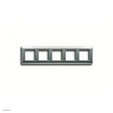 Рамка пятерная, для горизон./вертик. монтажа Jung A Plus, алюминий AP585AL