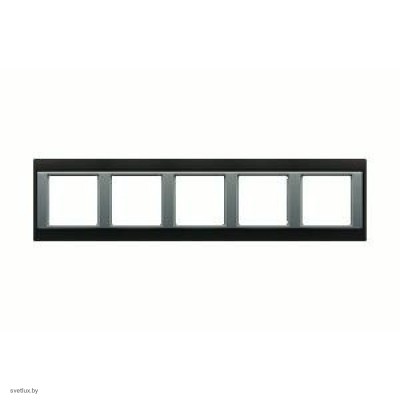Рамка пятерная, для горизон./вертик. монтажа Jung A Plus, хром-алюминий AP585GCRAL