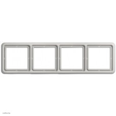 Рамка четверная, горизонтальная/вертикальная, Jung CD 500, светло серый CD584LG
