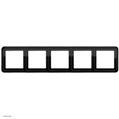 Рамка пятерная, горизонтальная/вертикальная, Jung CD 500, черный CD585SW