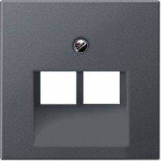 Розетка компьютерная двойная RJ45 экранированная Eco Profi , антрацит EPUAE8-8UPOK6 + EP569-2BFPLUAAN