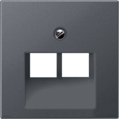 Розетка компьютерная двойная RJ45 экранированная Eco Profi , антрацит EPUAE8-8UPOK6 + EP569-2BFPLUAAN