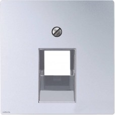 Розетка телефонная одинарная RJ11 Eco Profi , алюминий EPUAE8UPO + EP569-1BFPLUAAL