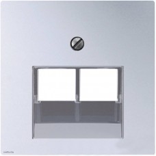 Розетка телефонная двойная RJ11 Eco Profi , алюминий EPUAE8-8UPO + EP569-2BFPLUAAL