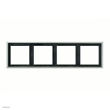 Рамка четверная, для горизон./вертик. монтажа Jung LS 990, алюминий al2984 Рамка четверная, для горизон./вертик. монтажа Jung LS 990, алюминий al2984