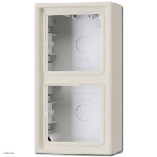 Коробка двойная для накладного монтажа LS слоновая кость LS582AW