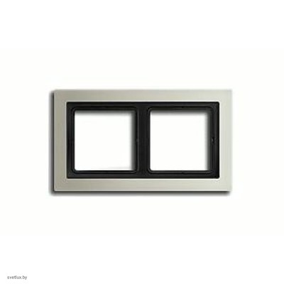Рамка двойная, для горизон./вертик. монтажа Jung LS-design, нержавеющая сталь ESD2982