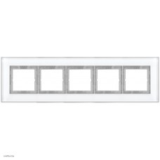 Рамка пятерная LS Plus стекло белое LSP985GLWW