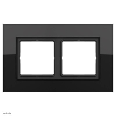 Рамка двойная LS Plus черное стекло LSP982GLSW
