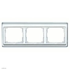 Рамка тройная, для горизонтального монтажа Jung SL 500, стекло серебро sl5830si